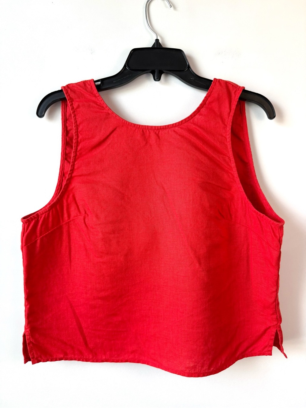 Madewell Tie Back Linen Tank Top Rouge Red 10 - Picture 3 of 8